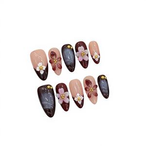 Medio Almendra Uña Acrílico Caramelo Desnudo Romántico Elegancia Suave Feminidad Suave Clásico Estética Woodland Whisper Finger - Product Image 1