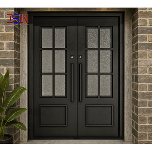 Porte d'entrée antivol en acier finition cuivre, porte de sécurité pour projet de rénovation de bâtiment d'appartements, vente en gros - Product Image 1