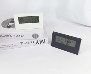 Kỹ thuật số LCD Trạm thời tiết Đồng hồ bàn với nhiệt độ ẩm kế điện tử nhiệt độ và độ ẩm mét báo động Lịch cho quà tặng - Product Image 3
