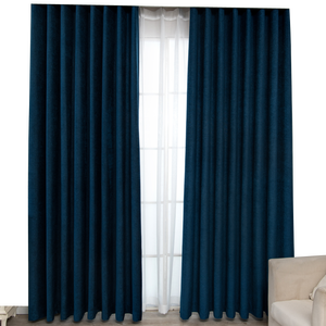 Rideau occultant thermique isolant avec œillets pour chambre et salon, bleu, décoration intérieure - Product Image 1