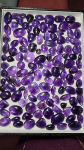 Wholesale Natural Amethyst Cabochon Gemstone | <b>Rainbow</b> Color Play Fire Effect | 1-10mm Sizes | Loose Stones for Jewelry Making | - Product Image 5