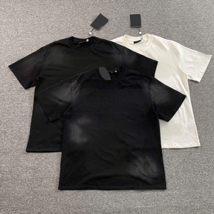 T-shirt graphique rose et noir vieilli à grand logo en coton, coupe oversize, manches courtes, haute qualité, fabriqué en Chine - Product Image 6