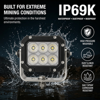 Lampe de travail LED 60W 6000LM avec puce OSRAM - 50000 heures de durée de vie, étanche IP69K pour l'exploitation minière, la construction, le tout-terrain