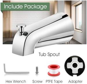 อะไหล่เปลี่ยนก๊อกน้ำอ่างอาบน้ำแบบอเมริกัน พร้อมตัวเปลี่ยนทิศทางน้ำ ติดตั้งง่าย ท่อทองแดงขนาด 1/2 นิ้ว อุปกรณ์สำหรับเปลี่ยนก๊อกอ่างอาบน้ำ - Product Image 2