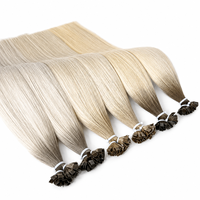 Rambut Manusia India 100% Mentah Single Drawn Virgin Hair Flat Tip Keratin Cuticle Aligned Hair Extensions