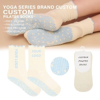 Calcetines de Ballet Antideslizantes de Color Personalizado, Calcetines de Fitness con Borde de Encaje Bordado, Calcetines de Baile Antideslizantes con Agarre
