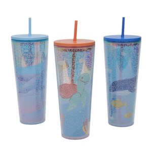 Gobelet en plastique à double paroi grande capacité 750 ml avec couvercle et paille, tasse créative à bulles pour les fêtes et les enfants - Product Image 5