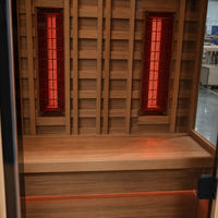 Cabine de sauna infrarouge fiable pour 2 personnes en bois de pruche, faible EMF, avec chauffages en fibre de carbone, pour spa sec intérieur, système de soins de santé