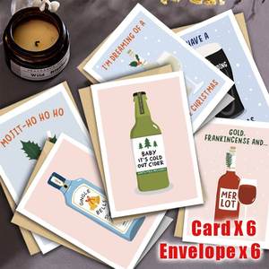 Cartes de Noël en carton gaufré personnalisables, impression numérique, logo personnalisé – <span class=keywords><strong>Enveloppes</strong></span> amusantes sur le thème de l'alcool pour commandes en gros - Product Image 5