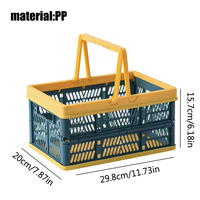Étagères de rangement en plastique pliables écologiques personnalisées Poignée Forme rectangulaire multifonction Panier de rangement portable pour