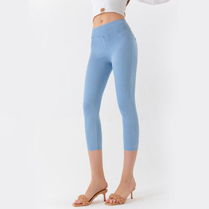High Waist Elastic Skinny <strong>Cropped</strong> Jeans for Women Stretch Denim 7/8 Leggings Butt Lifting Slim Fit <strong>Jeggings</strong> - Product Image 4