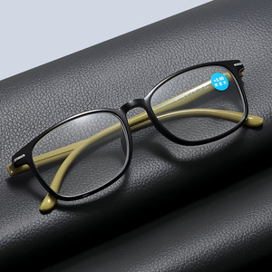 New giá rẻ Retro unisex Trọng lượng nhẹ Kính đọc sách với ánh sáng màu xanh bảo vệ cổ điển khung vuông Magnifying Kính đọc sách - Product Image 3