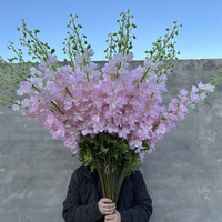 Bunga Sutra Buatan Delphinium Putih Bunga Raksasa 120CM Bunga Delphinium Hyacinth