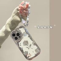 Coques de téléphone portable pour filles 2026, tendance, avec motif papillon argenté, nœud mignon, dessin animé, protection intégrale et chaîne