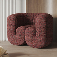 Fauteuil rouge, canapé design, fauteuil créatif unique, fauteuil de loisirs en tissu rouge, canapé simple