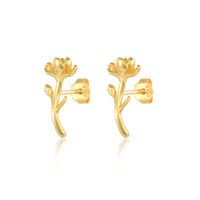 Boucles d'oreilles en argent sterling 925 plaqué or 18 carats pour femmes, nouvelle collection
