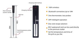 Termometer daging pintar nirkabel isi App, termometer dapur OEM kustom pengasap Oven BBQ panggangan makanan - Product Image 4