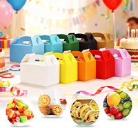 Boîtes cadeaux en papier portables Pastel Gable pour les fêtes, pour emballer des bonbons et des biscuits pour les anniversaires d'enfants