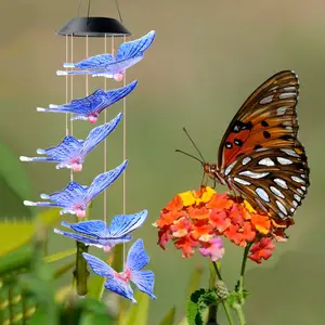 Outdoor Waterproof Garden Light Color-changing Butterfly Wind Chime Solar Led Lighting Garden Decorative Wind Chime Light