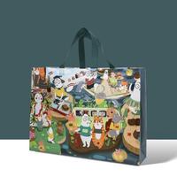 Sac de shopping réutilisable et écologique à la mode, sacs suspendus recyclés, tissus non tissés en PP, sac de magasin, cadeau, bolsa