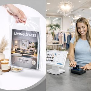Clear Plastic Shopping <b>Bags</b> 12x15 Inch 1.25Mil Thick Glossy Retail With Die Cut Handles <b>Medium</b> <b>Size</b> For Small Package - Product Image 4