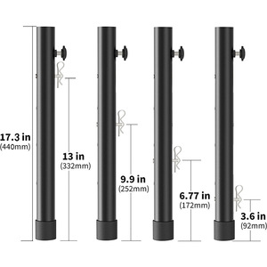 Metal <strong>Table</strong> <strong>Leg</strong> <strong>Extender</strong> for Workbench Folding &amp; Height Adjustable Straight/Curved <strong>Legs</strong> - Product Image 2