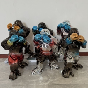 Estatua <span class=keywords><strong>de</strong></span> Gorila <span class=keywords><strong>de</strong></span> Boxeo Lista para Enviar, Decoración para el Hogar, Adornos y Artículos <span class=keywords><strong>de</strong></span> Decoración, Escultura <span class=keywords><strong>de</strong></span> Resina con Efecto Espejo - Product Image 6
