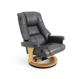 Geeksofa ZOY Chaise pivotante <span class=keywords><strong>inclinable</strong></span> en cuir et tissu <span class=keywords><strong>Fauteuil</strong></span> de loisirs <span class=keywords><strong>inclinable</strong></span> <span class=keywords><strong>Fauteuil</strong></span> simple avec pouf et fonction de massage par vibration - Product Image 3
