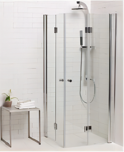 Porta <span class=keywords><strong>doccia</strong></span> <span class=keywords><strong>a</strong></span> fisarmonica in vetro incernierato di larghezza Standard di design popolare con posto interno - Product Image 4