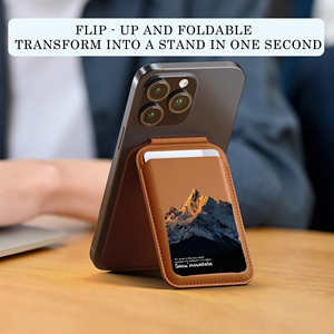 กระเป๋าใส่บัตรแบบพกพา ทำจากหนัง PU พร้อมแม่เหล็ก ติดวงแหวนโลหะ ป้องกัน RFID ใช้เป็นขาตั้งโทรศัพท์มือถือได้ - Product Image 3