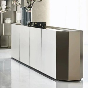 Buffet en bois massif de style italien armoire d'entrée moderne de luxe meuble de séparation de pièce minimaliste pour couloirs salons - Product Image 4