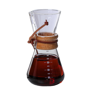 Cafetière à Verser en Verre Portable 800ML Ensemble de <span class=keywords><strong>Filtre</strong></span> à Café en Verre Borosilicate Pot à Partager Isolé avec Manchon en Bambou - Product Image 2