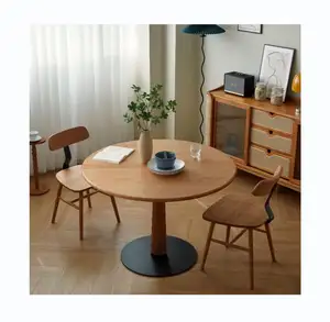 Esszimmer Runder Esstisch und Rückenlehne Esszimmers tuhl aus Massivholz Praktische Set Möbel für Wohnzimmer