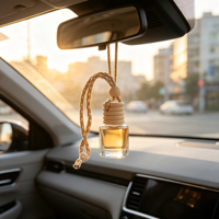 Diffuseur de voiture en verre personnalisé 8ml 10ml, flacon désodorisant à clipser, bouchon à vis, forme ronde pour diffuseur de voiture