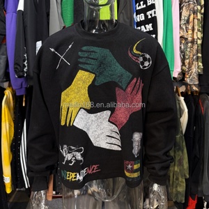 Custom Oversize Streetwear Dtg Print <b>Waffle</b> <b>Shirt</b> Crew Neck Cropped <b>Waffle</b> Knit Long Sleeve - Product Image 1