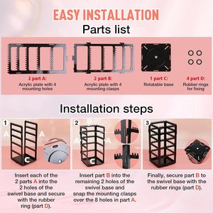 17Dec 360 Rotating Earring Holder 5 Tier Acrylic Jewelry Organizer Stand For <b>Stud</b> Earrings Necklace Bracelet Storage Women - Product Image 6