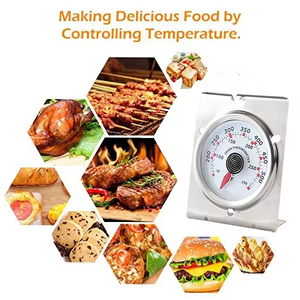 घर में खाना पकाने के लिए अकेले खड़े होने के लिए sw 304 स्टेनलेस स्टील घरेलू हुक थर्मामीटर बड़ा डायल ओवन कुकवेयर थर्मामीटर - Product Image 6