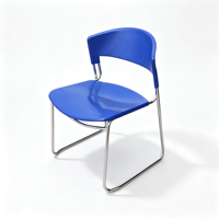 Chaise empilable moderne légère en acier et plastique pour bureau, école, hôpital, conférence, hôtel, salle à manger - Mobilier commercial