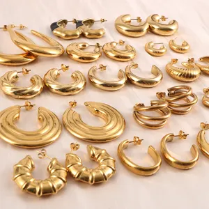 RAKOL EP2295 fashion earrings 2022 gold plated cubic zircon extra large hoop earrings 18k big chunky gold earrings women