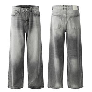 <span class=keywords><strong>Jeans</strong></span> a <span class=keywords><strong>gamba</strong></span> dritta 11KN grigio nuvola stile americano per uomo e donna in Denim lavato a <span class=keywords><strong>gamba</strong></span> <span class=keywords><strong>larga</strong></span> e snellente tridimensionale - Product Image 5