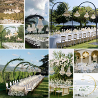 Grand lustre en cristal support métal fer demi-cercle cadre route plomb arc de mariage lustre est pour les événements de fête