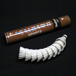 Plume de canard de qualité supérieure Linton modèle LT-T blanche pour raquette de badminton <span class=keywords><strong>Master</strong></span> Straighten, tête en liège à 3 couches - Product Image 2