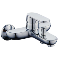 Robinet de bain moderne carré de haute qualité, monocommande, chromé poli, chaud/froid, léger, en alliage de zinc, avec cartouche céramique et débit contrôlé