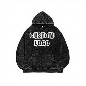 Sudadera con Capucha Unisex Vintage de Otoño, Estilo Oversize, de Algodón Grueso Lavado con Ácido, con Logotipo Estampado y Bordado - Product Image 3