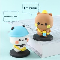 Figurines d'action en plastique Panda One-Two Bubu, style dessin animé mignon, parfaites pour les cadeaux aux amis et à la famille, petits jouets