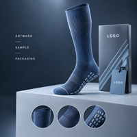 Chaussettes de compression de voyage pour mollets, bleu marine, compression graduée, soutien sportif pour mollets, production en gros, évaluation des motifs, calibrage des tailles