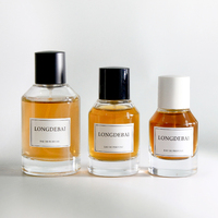 Bouteille de parfum en verre ronde vide de luxe BAIDE 30ml 50ml 100ml avec pulvérisateur à pompe bouchon noir blanc