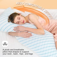 Oreiller long pour le lit, en mousse à mémoire de forme déchiquetée, oreiller pour tout le corps, oreillers de grossesse pour les dormeurs latéraux, pour adultes