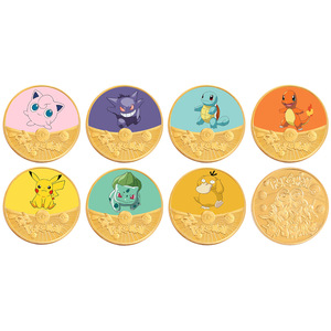 Vente en gros de pièces de monnaie commémoratives Pokémon de 40 mm, Pikachu, Psyduck, Squirtle, édition spéciale Journée des enfants - Product Image 1