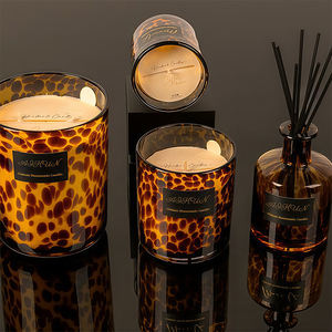 เทียนหอมถั่วเหลือง AIKUN ปลอดสารพิษ กลิ่นหอมติดทนนาน บรรจุในแก้วลายเสือดาว สำหรับใช้ในบ้าน สปา และโรงแรม - Product Image 6